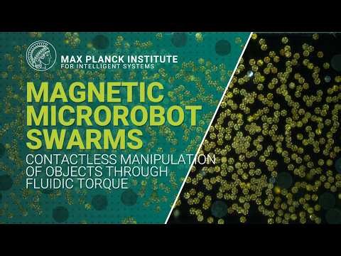 Magnetic Microrobot Swarms Enable Contactless Manipulation of Objects Through Fluidic Torque
