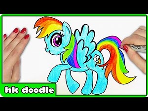 How To Draw Rainbow Dash from My Little Pony Step By Step Drawing Tutorial by HooplaKidzDoodle