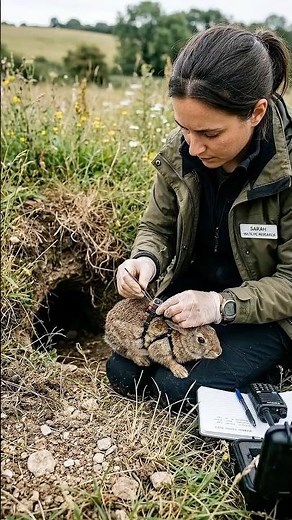 Inside a Rabbit’s Secret Tunnel System 🐇 (You’ve Never Seen This!) #rabbit #wildlife #nature