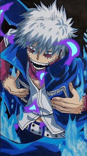 Ilustração do Dabi com sombras e chamas 🔥 – Processo Completo