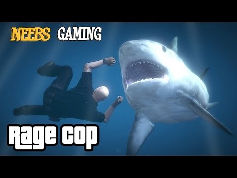 GTA5 PC: SHARK ATTACK: RAGE COP: (Grand Theft Auto 5 Funny Gameplay Series)