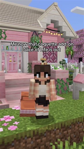 Slice of Life out now on the Marketplace! #minecraft #bedrock #coquette #addon #sliceoflife