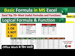 Logical Formulas & Functions in Excel 🔥 | IF, AND, OR, NOT Formula Explained | Excel Formula Part 11