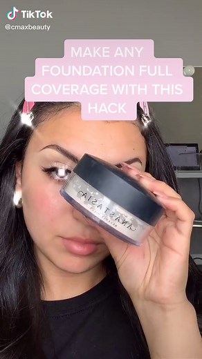 Make any foundation full coverage with this hack! 🤍 mix your foundation translucent powder together! #fyp #foryou #LetsFaceIt #makeup