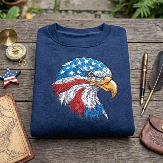 Patriotic Bald Eagle Embroidery Design, American Flag Eagle Head, USA Independence Patriotic Machine Embroidery File - Etsy