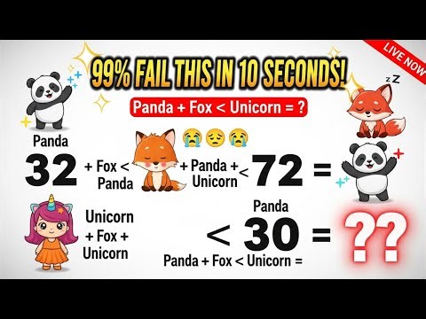 GENIUS TEST: This Adorable Puzzle is Breaking the Internet! 🐼🦊🦄 Let’s Solve It Together LIVE
