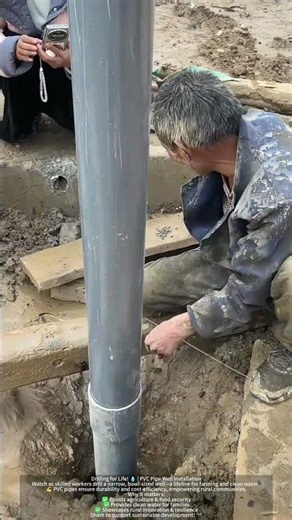 PVC Pipe Well Installing In Rural