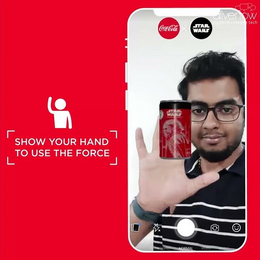 Star Wars and Coca-Cola Facebook Spark AR Filter - Hand tracking to control Coke Can (Built 2019)