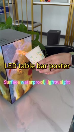 This is latest LED screen Smart LED Bar Table Poster 4-sided display waterproof surface and only 6KG Built-in battery for easy use No installation needed - just place and play #LEDPoster #SmartLED #leddisplay #ledlight #LEDPosterscreen #ledsigndesign #ledwall #CreativeLEDscreen #ledscreen #HTURGBFILM #hturgb