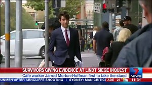 Lindt Cafe Siege: Jarrod Morton-Hoffman appearing at the Inquest today. MORE: http://yhoo.it/1RLAlZx Reporter: Chris Reason #LindtCafeSiege #7News | 7NEWS Sydney
