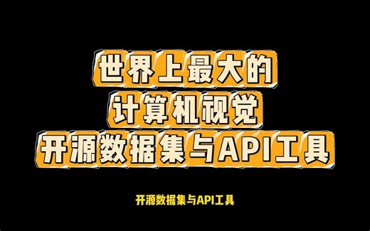 世界上最大的计算机视觉数据集与API工具