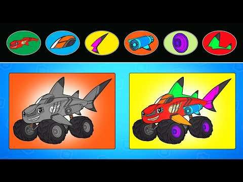 Shark Truck Build – Can You Assemble the Ultimate Monster Vehicle? 🦈🚗🧩🔥 | Blaze Animation