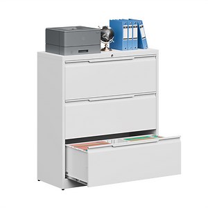 Filing Cabinet with Lock,Lateral File Cabinet 3 Drawer Metal Wide Filing Organization Cabinet,Home Office School Furniture for Hanging Files Letter/Legal/F4/A4 Size,White-Assembly Required