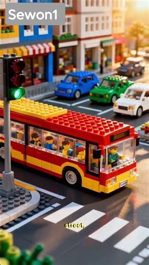 LEGO City Traffic in Motion 🚦 Bus, Cars & Train | Satisfying Urban Animation