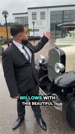 Arrive in elegance with our vintage wedding car with The Wedding Chauffeur.