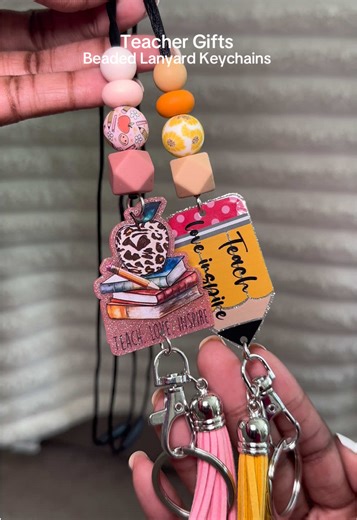 Adorable Teacher Beaded Lanyard Keychains for Gifts