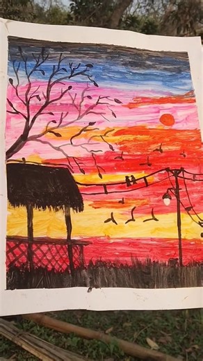 evening view #art #drawing #youtube #youtubeshorts #trending #trendingshorts #viral #views