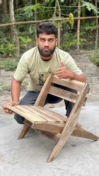 Unique Folding Chair Design with Triangular Legs A smart and creative woodworking idea!