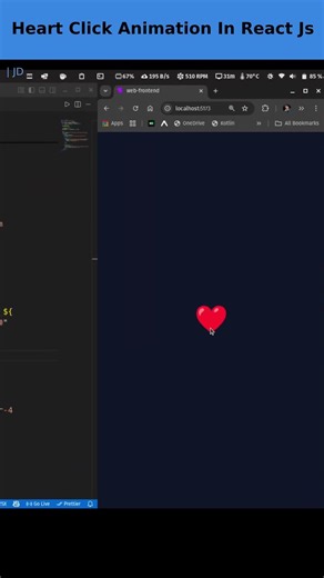 Heart click animation coding | #shorts #short #code #program #coding #javascript