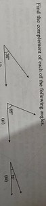 Find the complement of each of the following angles: 36^\text{... | Filo