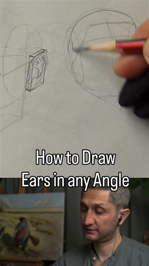 Fundamentalist Artschool on Instagram: "Draw ears in any angle! Simplifying the ear anatomy to its essence in form and structure enables you to draw in from any angle. Excerpt from the last week of our head drawing workshop. Follow for daily art fundamental reels. #artfundamentals #artschool #arteducation #howtodraw #anatomy #drawingpractice #artclasses #artistproblems"
