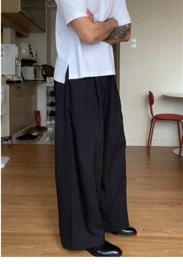Stylish Pleated Wide Leg Pants for Men