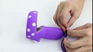 VR Controller Grip Cover, Silicone Face Cover, Protective Lens Cover, Anti-Throw Protector with Adjustable Straps, Full Cover Handle Sleeve for Oculus Quest 2 (purple 01)