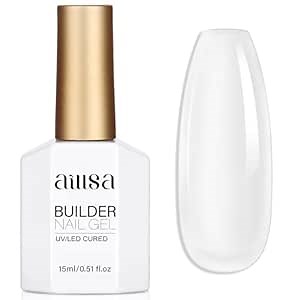 AILLSA Clear Builder Gel for Nails 7 in 1 Strengthener & Thickening Gel Polish Natural Nail Enhancement Extension Hard Gel Salon and DIY Beginner Friendly 0.51 Oz
