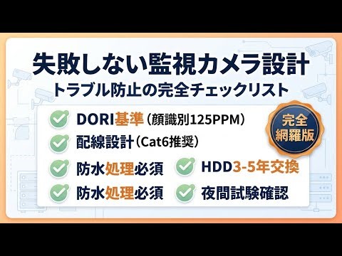 F【ITV監視カメラ】証拠を残す新常識！プロが実践する設計・施工・保守の完全版ガイド
