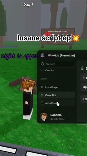 INSANE SCRIPT OP HACK, #99nightintheforest #roblox