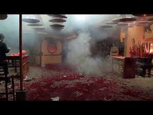 Firecrackers at Chinese New Year In Hong Kong