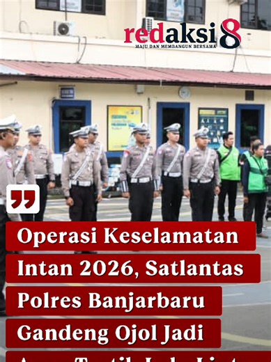 Satuan Lalu Lintas Polres Banjarbaru mengajak pengemudi ojek online (ojol) memperkuat peran sebagai pelopor keselamatan berlalu lintas melalui kegiatan Polantas Menyapa dalam rangka Operasi Keselamatan Intan Tahun 2026. Kegiatan tersebut dikemas dalam apel bersama pengemudi ojol dan digelar di Aula Joglo Polres Banjarbaru pada Sabtu (7/2/26), sebagai upaya membangun sinergi serta meningkatkan kesadaran tertib berlalu lintas. Kapolres Banjarbaru, AKBP Pius X Febry Aceng Loda melalui Kasat Lantas 