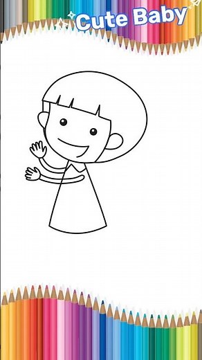 Super Cute Baby Drawing | Easy Kids Tutorial #drawing4kids #easydrawing #cocomelon #ytshorts