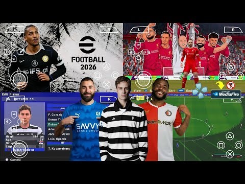 RILIS! Aku Main eFootball PPSSPP Terbaru 2026 Full Update Transfers & 62 Stadium🏟