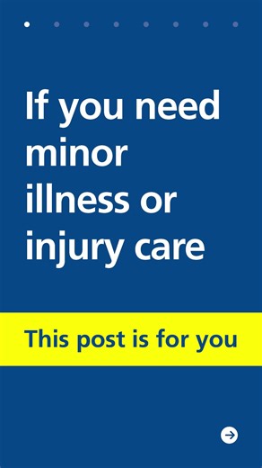 🚑 Need care but it’s not life-threatening? Your local Community Minor Injury & Illness Units are here to help — open 8am to 8pm every day for both children and adults. ✅ Calm, welcoming environment ✅ Free parking ✅ Prompt treatment based on clinical need 📲 Book through NHS 111 before you go — it helps us make sure you get the right care, in the right place. Let’s keep A&E for emergencies. 💙 👉 https://www.ghc.nhs.uk/our-teams-and-services/miius/ | Gloucestershire Royal and Cheltenham General 