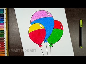 How To Draw Balloons | Balloon Drawing | Easy Drawing | Draw Smart