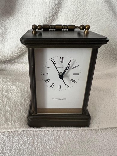 Tiffany & Co. Brass Desk Carriage Clock, Vintage With Quartz Movement - Etsy