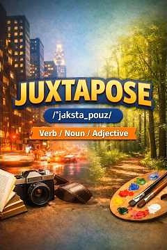 Juxtapose meaning — Place two things side by side to reveal contrast