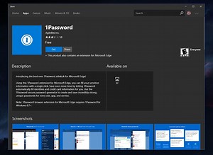 1password 7 Edge Extension