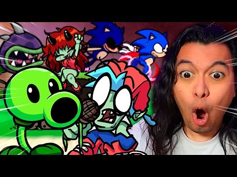 BOYFRIEND IS A ZOMBIE AND SONIC RUNS AWAY FROM SONIC.EXE FNF PLANTS VS RAPPERS