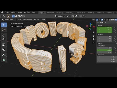 Blender : Texte déformé par une courbe