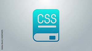 Blue line Books about programming icon isolated on grey background. Programming language concept. PHP, CSS, XML, HTML, Javascript learning. 4K Video motion graphic animation Stock Video