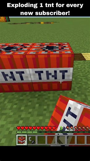 exploding 1 tnt for every new subscriber #tnt #minecraft #kaboom