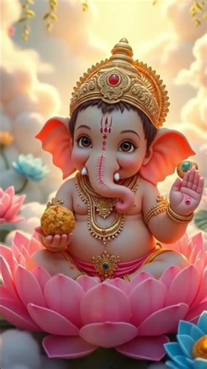 Little Divine Blessings of Lord Ganesha 🌸🐘#GanpatiBappaMorya #LordGanesha #BappaBlessings #GaneshJi
