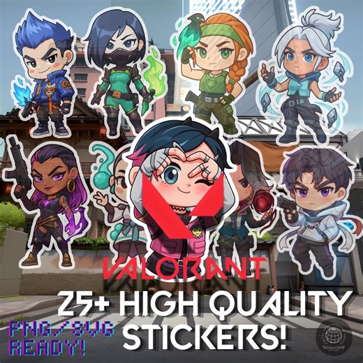 Valorant Chibi Agent Stickers, Gaming PNG SVG Bundle (digital Download) - Etsy Canada