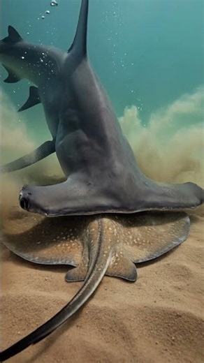 Hammerhead Shark Pins a Stingray Before Feeding! 🦈⚡