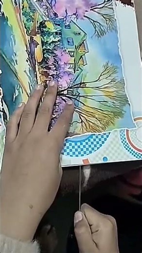 DIY THREAD ART🎨| String Pull Art 🎭 #shorts #painting #creative #art #acrylicpainting #diy #threadart