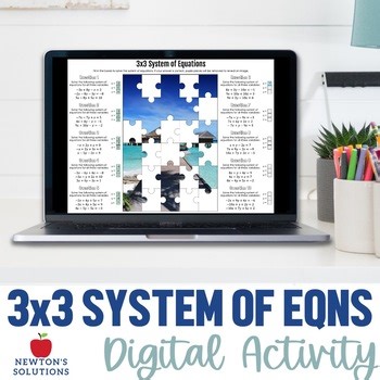 Solving 3x3 Linear System of Equations Picture Reveal Digital Activity