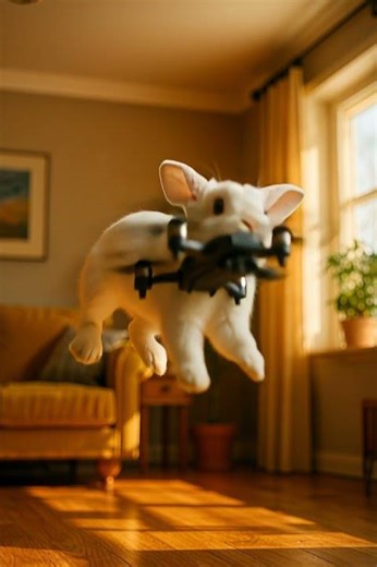 Rabbit vs Drone?! 🐰🚁 The Leap You Won’t Believe! #shorts #rabbit