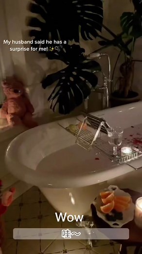 Romantic Bathroom Surprise: Prepare for a Relaxing Bath Experience